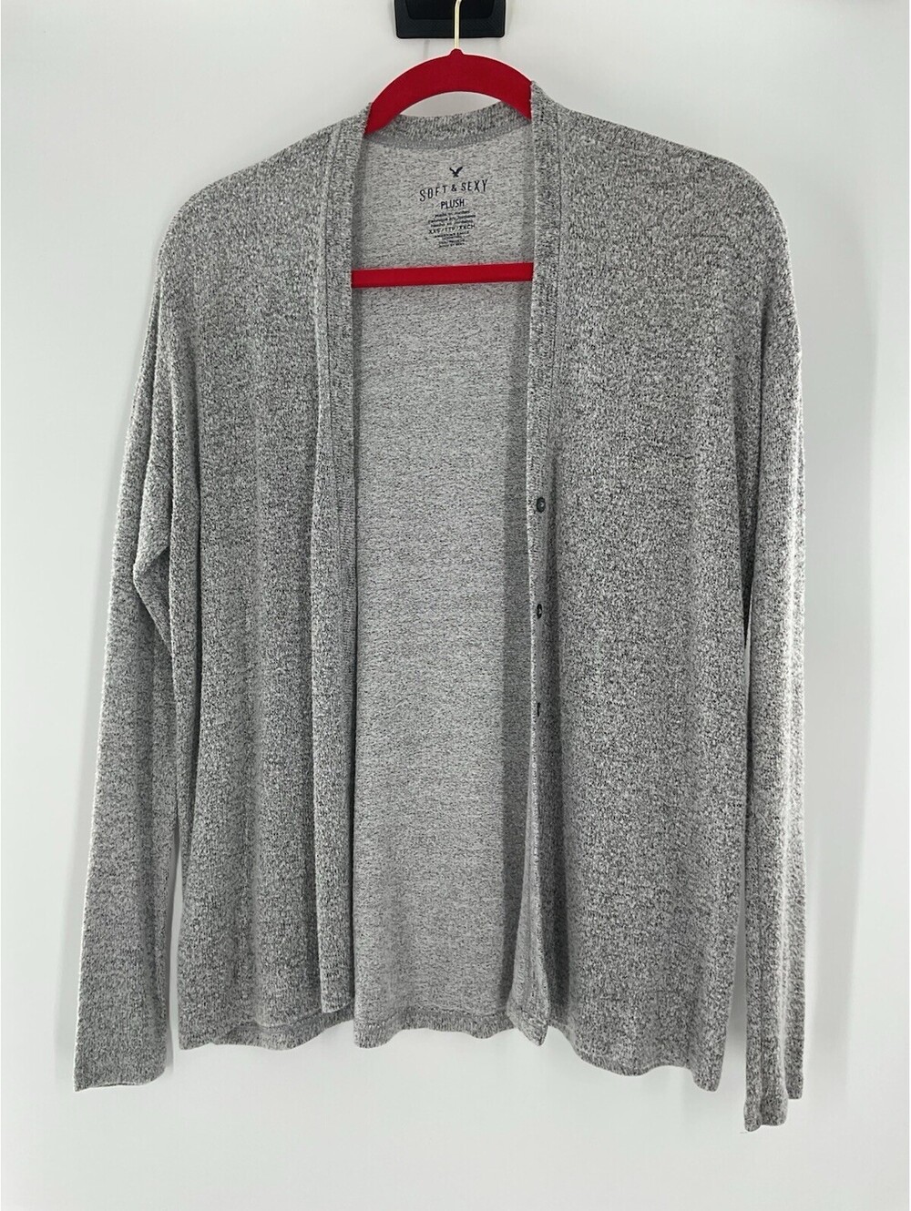 American Eagle Soft & Sexy Plush Women’s Tight Knit Cardigan Gray XXS 121